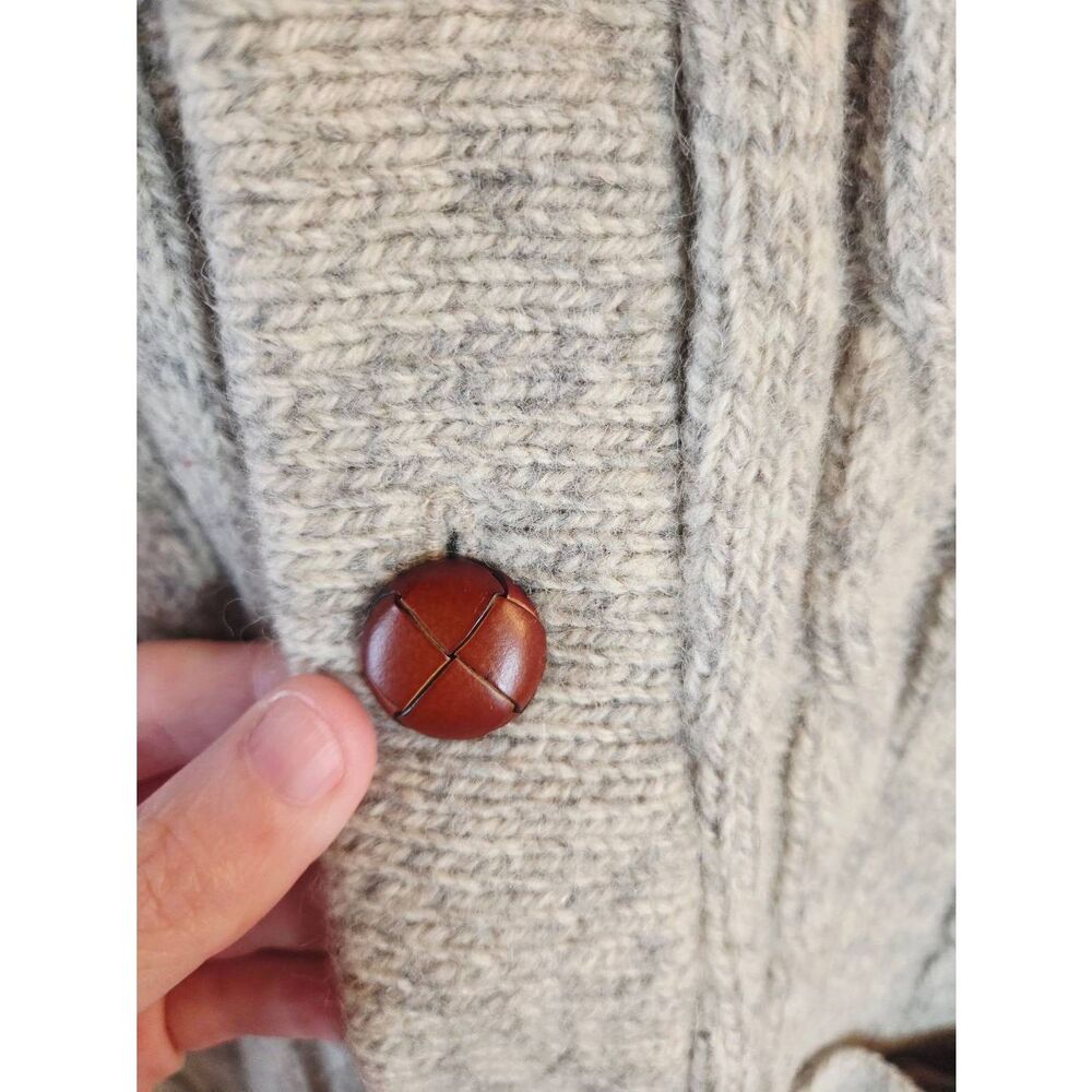 Vintage Eddie Bauer Fisherman's Cable Knit Wool Cardigan - Picture 3 of 5